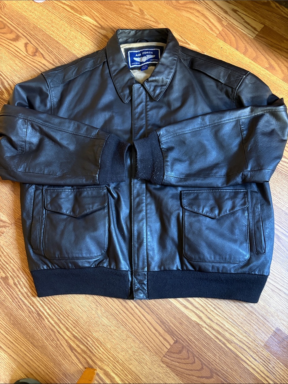 Vintage 80s Airborne Leathers Air Force A-2 Bomber Jacket